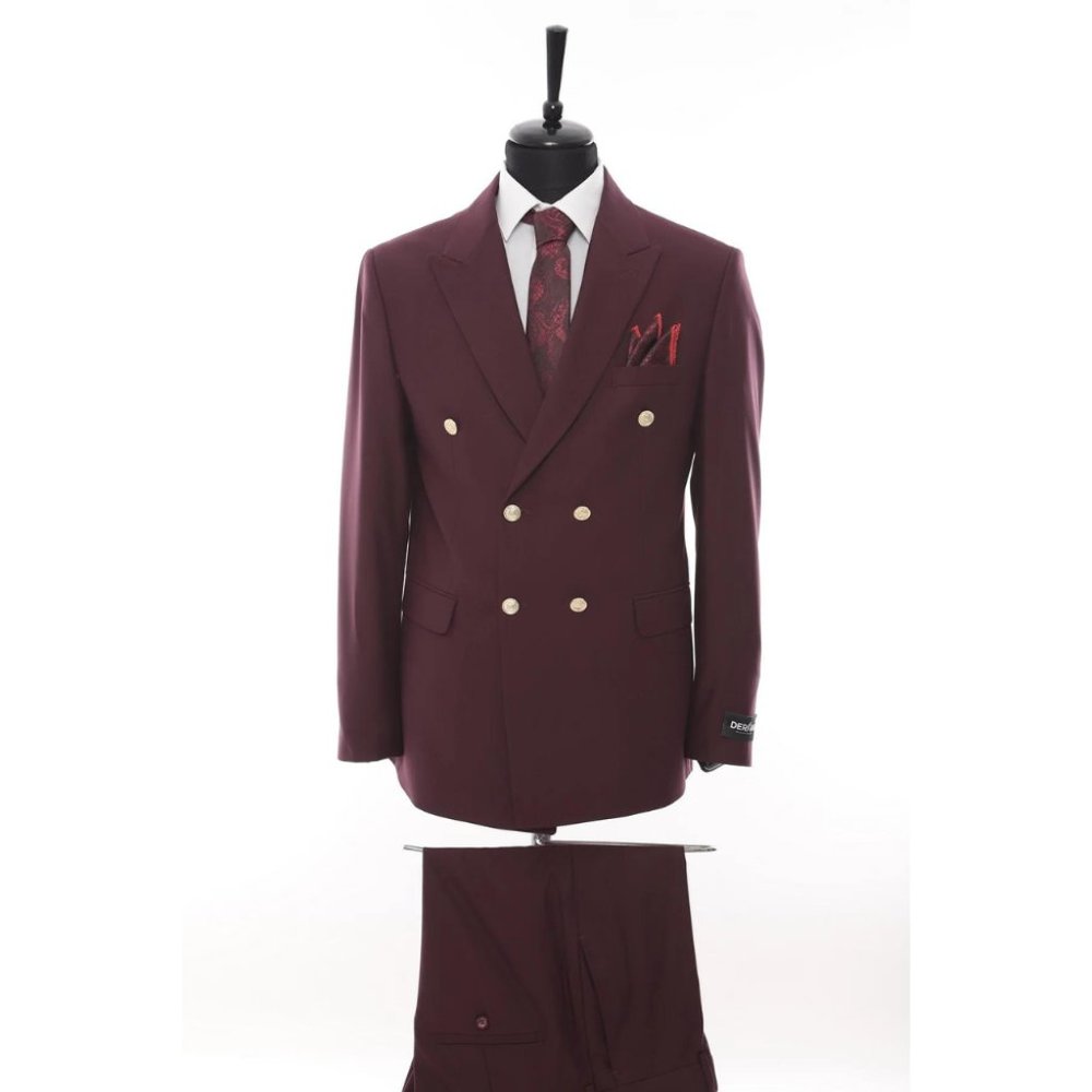 Derman Double Breasted Burgundy Royal Suit
